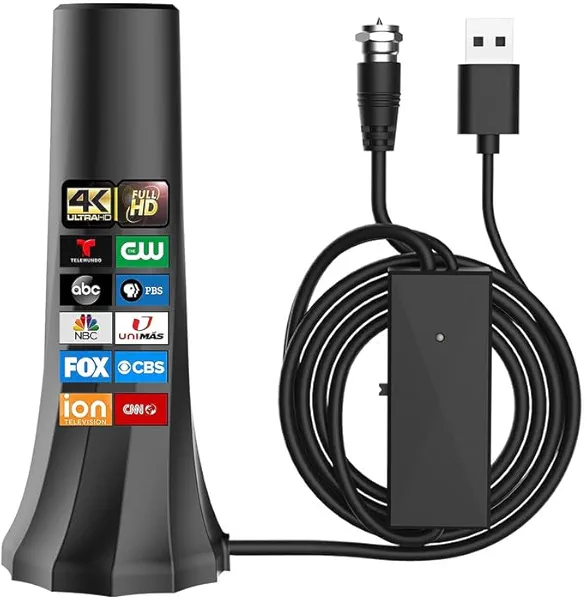 TV Antenna for Smart TV，Antenna for TV Without Cable with 560+ Miles Coverage Range,Amplified Signal Booster Support Smart TV and All Older TV's,with High Performance Coax Cable.