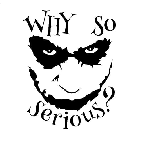 Rakelfix why so serious Joker Visage Autocollant Taille/Couleur Personnalisable Autocollant Voiture