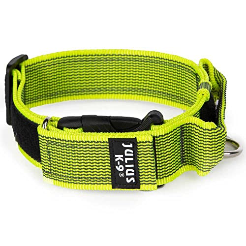 Julius-K9 Collare cane Giallo con manico richiudibile e chiusura di sicurezza - 50 mm