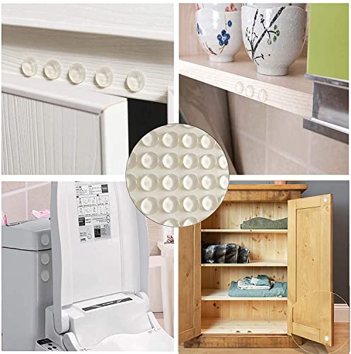 image for JSITON Pack of 128 Cabinet Door Bumpers - 1/2 Diameter 4mm Clear Adhes