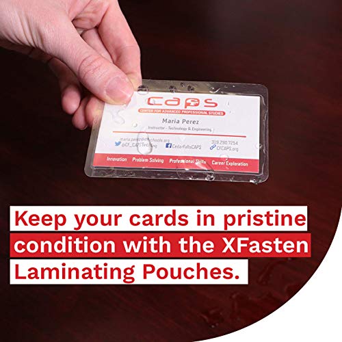 XFasten SelfSealing Laminating Pouches Business Card Size, 9.5 Mil and