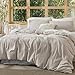 Bedsure Muslin Cotton Duvet Cover King Size - Cotton Blend Rayon Derived from Bamboo, Cooling Duvet Covet Set for Hot Sleepers - Ultra-Soft & Breathable & Lightweight Bedding Set (Linen, 104