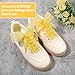 Ajcotahm Fashion Ribbon Shoe Laces, 47 Inch Flat Snow Yarn Shoelaces 4CM Wide Stain Organza Shoestrings for Women Sneakers (Gold)