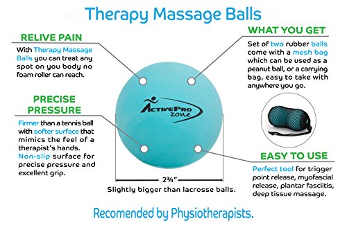 Set of 2 Extra Firm Therapy Rubber Balls Sized 2¾ʺ w/Mesh bag - Image 3