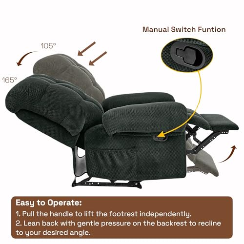 Sillón reclinable con apoyo ergonómico gris oscuro miniatura 6