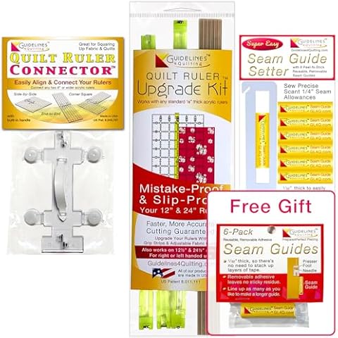 Guidelines4Quilting Perfect4Pattern Set for Perfect Piecing – Includes a Gift Pack of 6 Seam Guides Cover