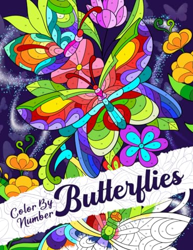 Snapklik.com : Color By Number Butterflies: Coloring Book Of Relaxing ...