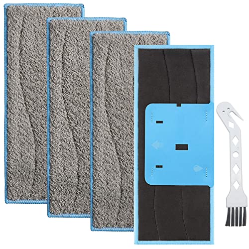 QAQGEAR Almohadillas húmedas Lavables fregona para Robot Braava Jet M6 (6110) (6012) (6112) Serie M, Almohadillas húmedas Reutilizables con Cepillo de Limpieza (Paquete de 4) Cover