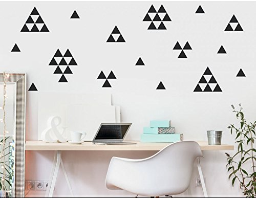 Adesivi Murali Rimovibili A Forma Di Triangolo – Set Da 160 Pezzi In Vinile, Decorazione Per Cameretta, Soggiorno, Ufficio – Colore Argento, Fatto A Mano Nel Regno Unito - 3