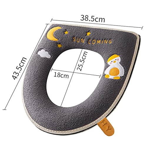 WC Sitzbezug,Yiyifor 2pcs WC Sitzkissen mit Reißverschluss und Schlaufe Kissen Badezimmer Warm Waschbar Wiederverwendbar Toilettensitzmatte – Bild 3