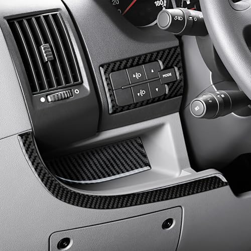 Image of Car Carbon Fiber Left /Right Front Center Dashboard Panel Cover Trim Decals Accessories for Dodge RAM Promaster 2014-2021 /2007-2023 Fiat Ducato, Citroen Jumper, Peugeot Boxer Interior Stickers