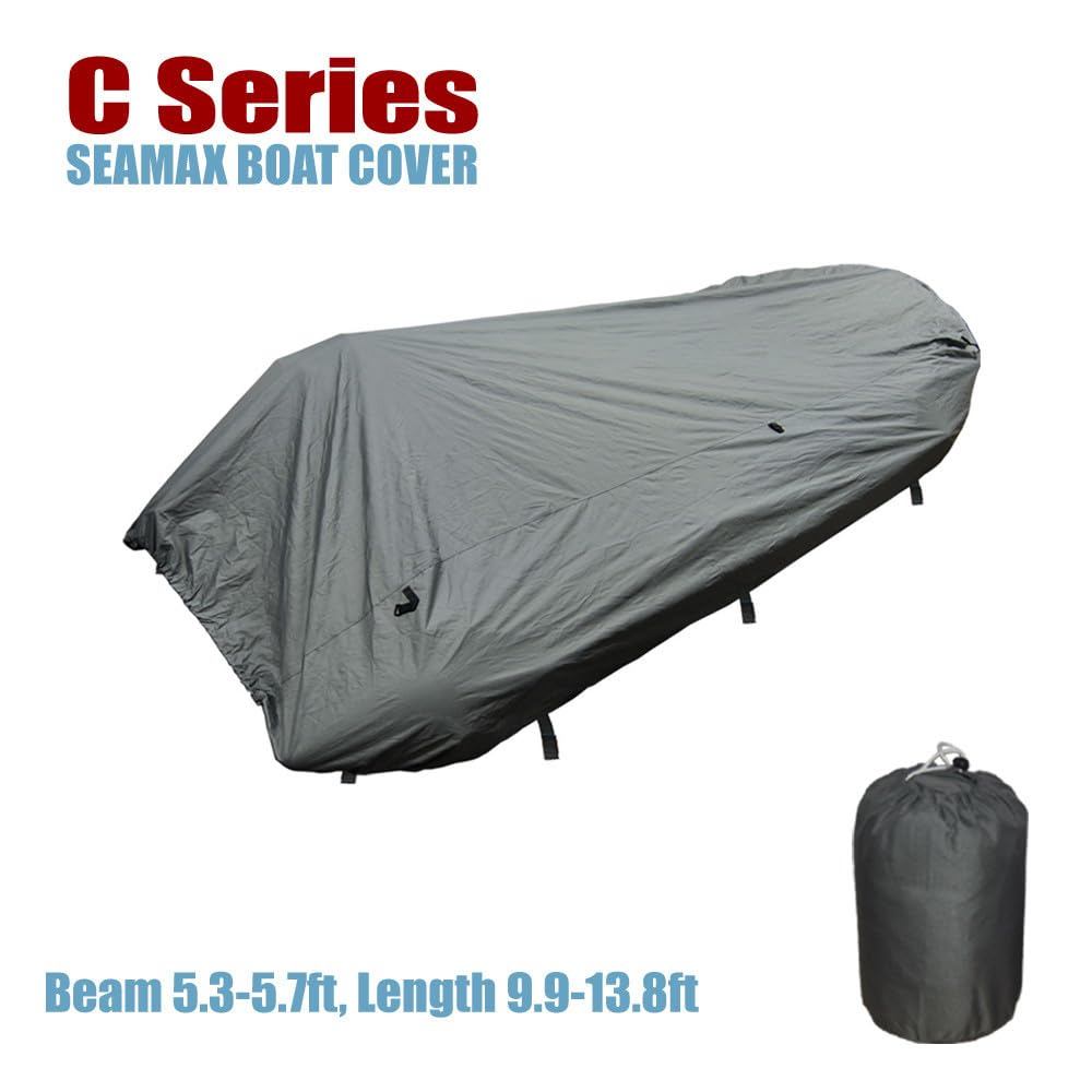 Photo 1 of SEAMAX Inflatable Boat Cover, C Series for Beam Range 5.3' to 5.7' (FEET), 5 Sizes fits Length 9.9' to 13.8' (FEET) (C390 - Max Length 12.8ft)