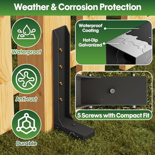Fence Post Repair Kit 4 Pack, 8mm Double-Layer Post Anchor for Wood Posts by QZER - Image 4