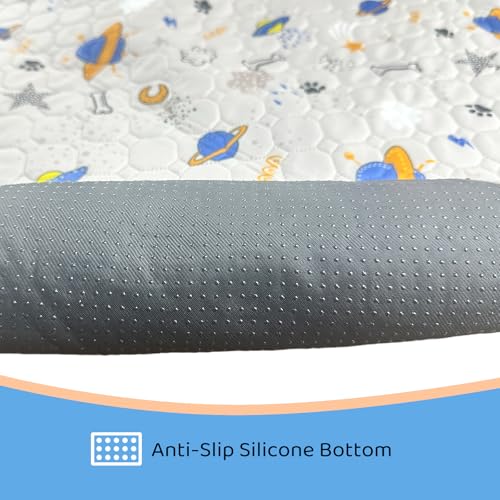 Image of Dog Mats for Floors Waterproof Absorbent and Leakproof Reusable Dog Kennel Pad Washable Pee Pads for Dogs Light Colors 2 Packs (S, 18 inch - 24 inch)
