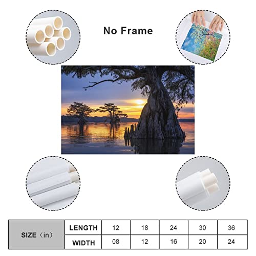 Landscape Wall Art Swamp Painting Cypress Swamp Restroom Decor Canvas Wall Art Prints For Wall Decor Room Decor Bedroom Decor Gifts 16X24Inch(40X60Cm) Unframe-Style #TOP1