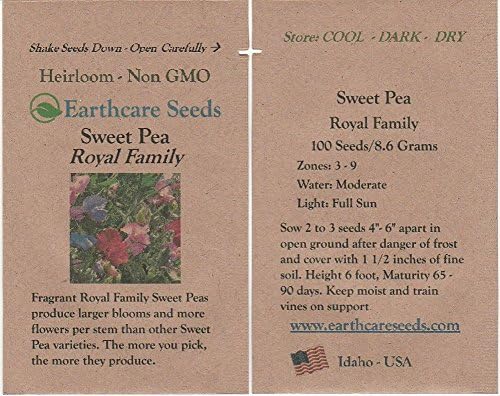 Miniatura 7 de Earthcare Seeds Fragante Sweet Peas 100 Seeds Royal Family Lathyrus odoratus