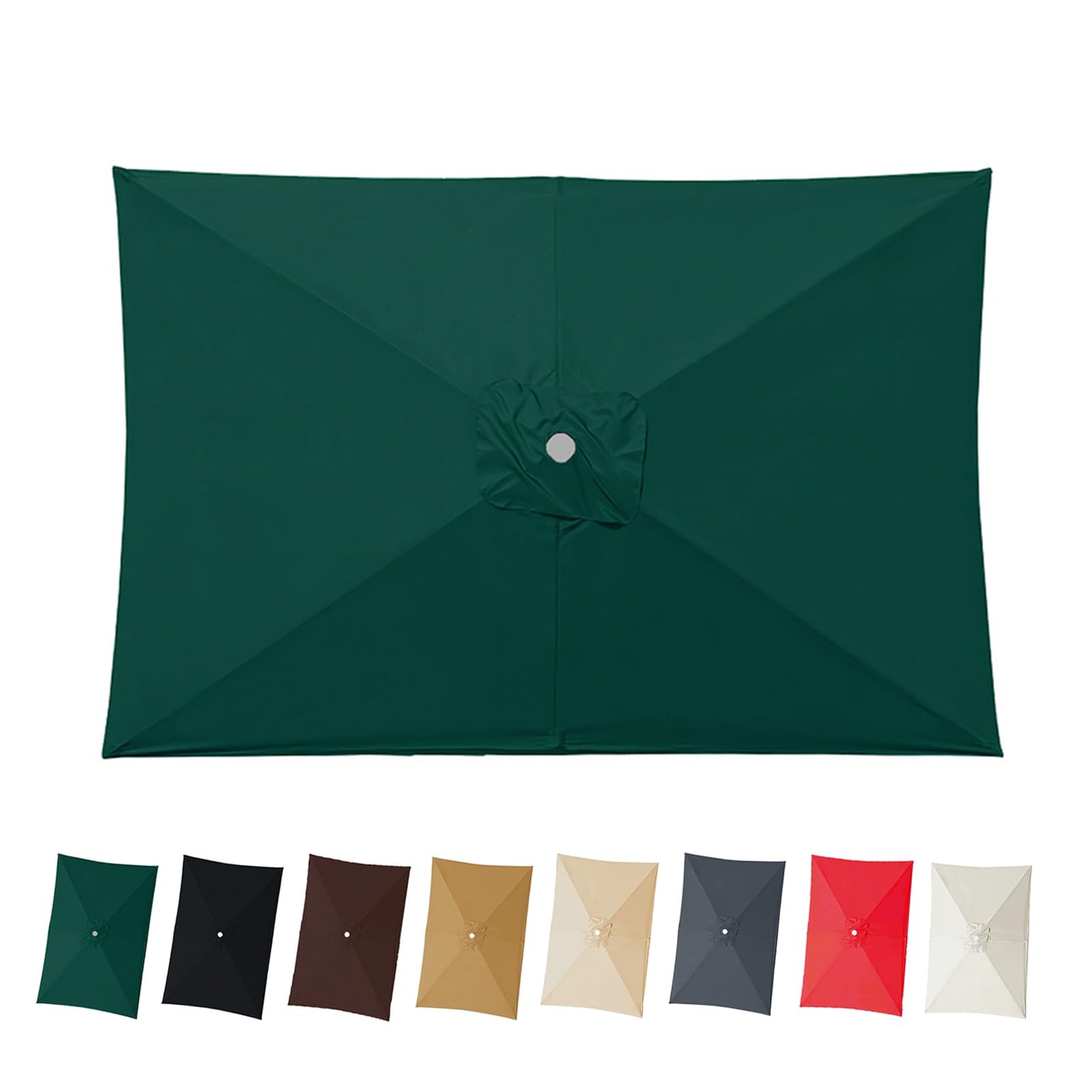 Toile pour parasol 300x200 cm verte de rechange 6 baleines