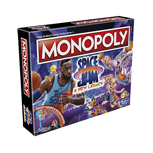 Monopoly: Space Jam A New Legacy Edition Family Board Game, Strategy Game, Kids Ages 8 And Up, Lebron James Space Jam Game, Shoot Hoops #TOP3