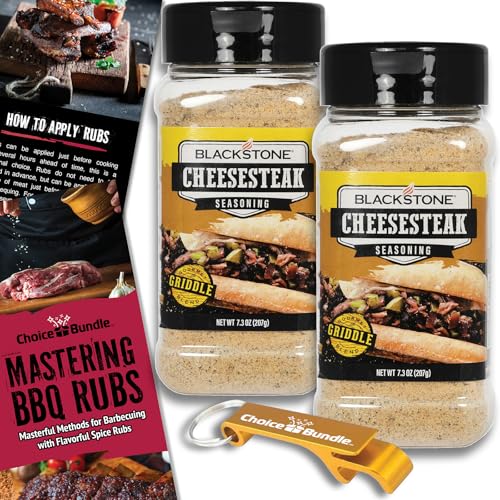 Blackstone Cheesesteak Seasoning – Gourmet Griddle Premium Barbecue Rub 2 Pk (14.6 oz) + BBQ...
