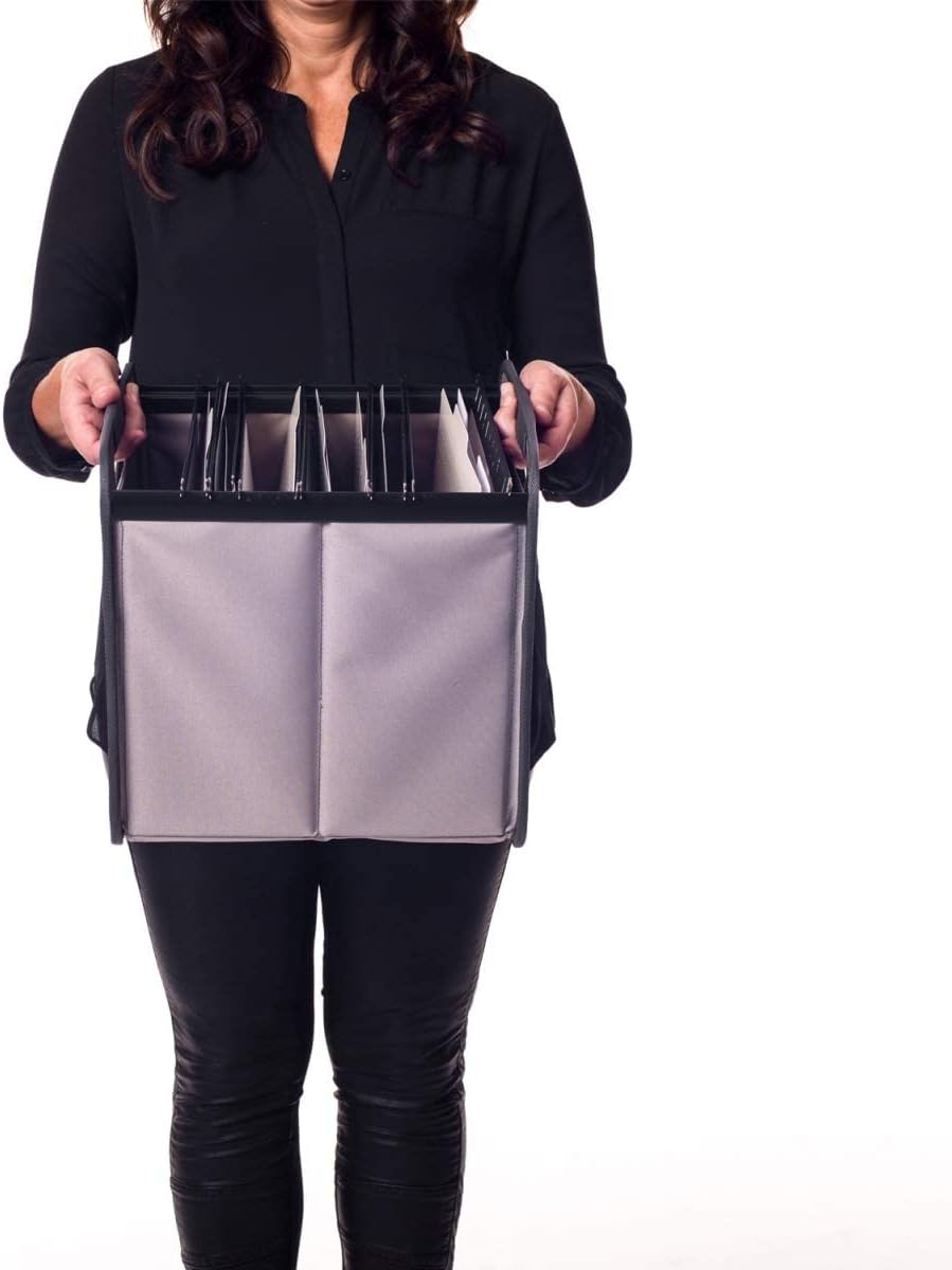 meori Foldable Storage File Box w/ Hanging Rails Rewritable Label Fabric …