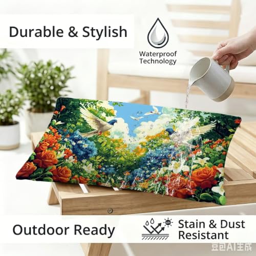Housse de coussin extérieur 50x80cm pour balcon et terrasse - 3