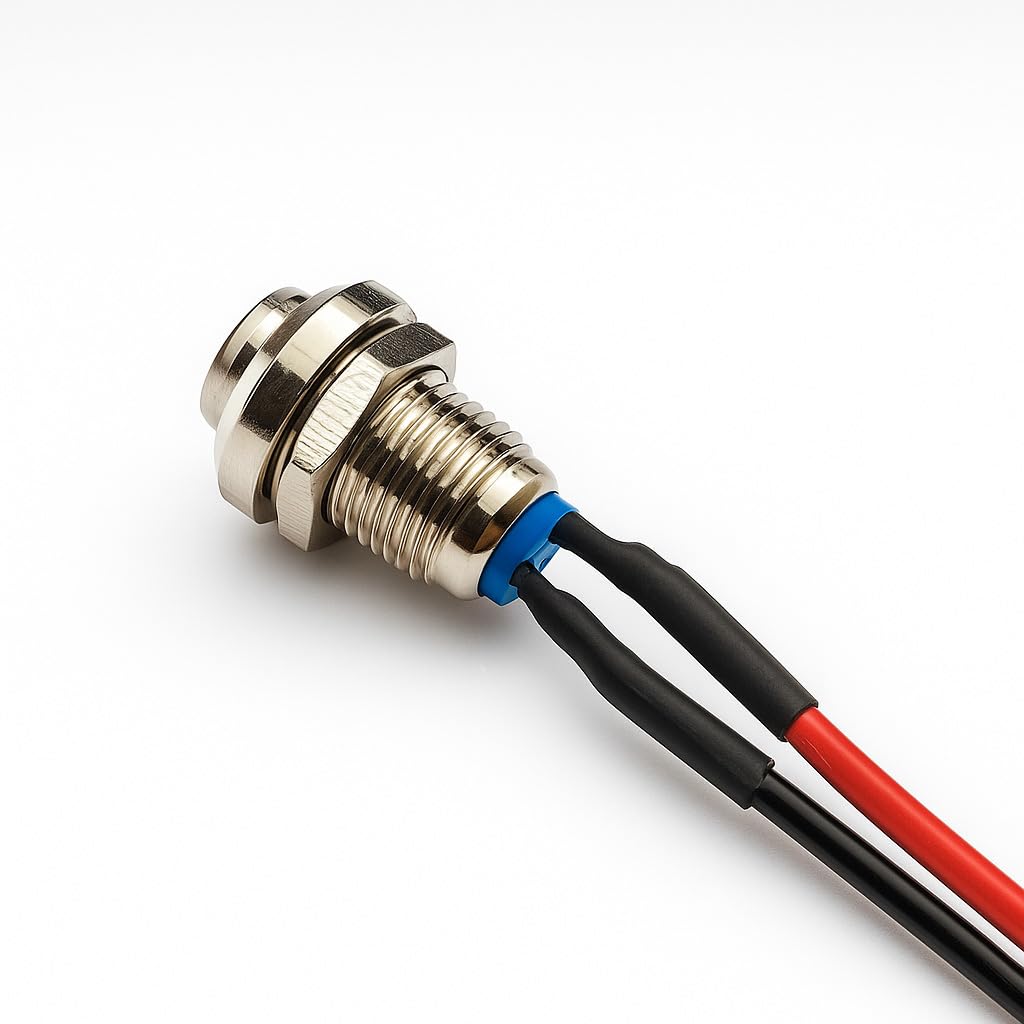 Gebildet 4 sztuki Metalowy Chwilowy Przełącznik Przyciskowy Wodoodporny Srebrny Punkt, 8mm Mini Mikro Okrągły 0-250V Samoczynny Reset do Dzwonek Power Start, Złota Stopka
