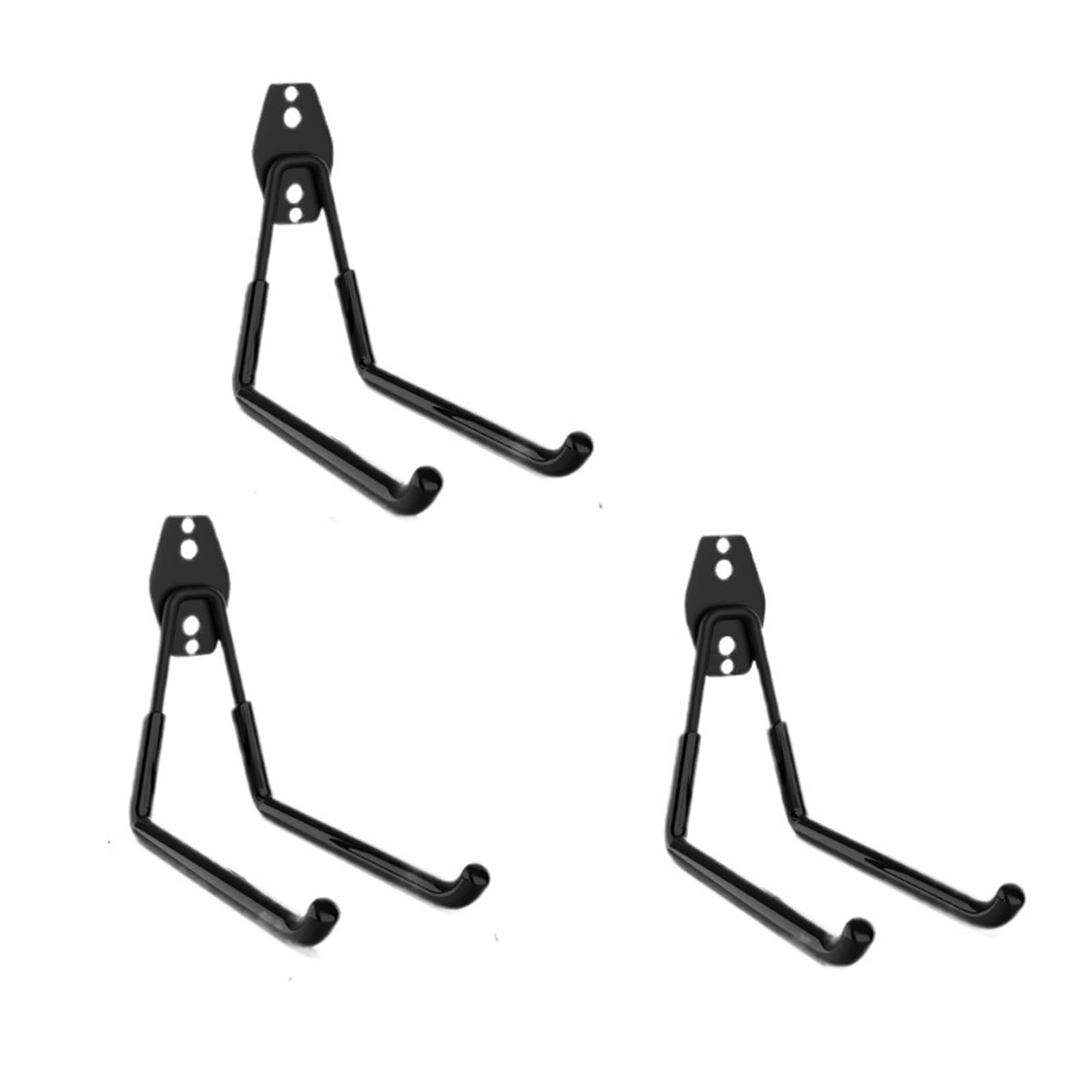 Luysgbxr 3L-Black-U Hooks Heavy Duty Metal Hook Garage Organizer Wall Mount Anti-Slip Bicycle Hanger Hooks Storage For Ladders Garden Tool(3L-Black-U)