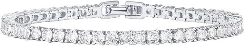PAVOI 14K Gold Plated 3mm Cubic Zirconia Classic Tennis Bracelet Gold Bracelets for Women Size 6.5-7.5 Inch