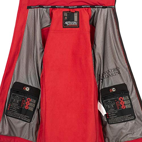 A. Salvarini Damen Softshell Jacke wasserabweisend Outdoor lang AS-131 [AS-131-Rot-Gr.XL]