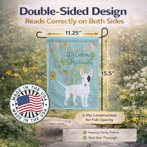 Drapeau jardin Bull Terrier de qualité supérieure au design multicolore - 5