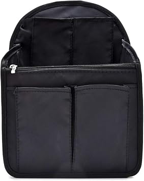 HOYOFO Mini Backpack Organizer Insert, Black, 7.7L x 4.3W x 10.6H, Waterproof Nylon, Fits Small Backpacks