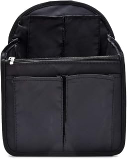 HOYOFO Mini Backpack Organizer Insert Small Bag Divider for Rucksack Purse Lightweight Nylon Shoulder Bag Organizer Insert, Black