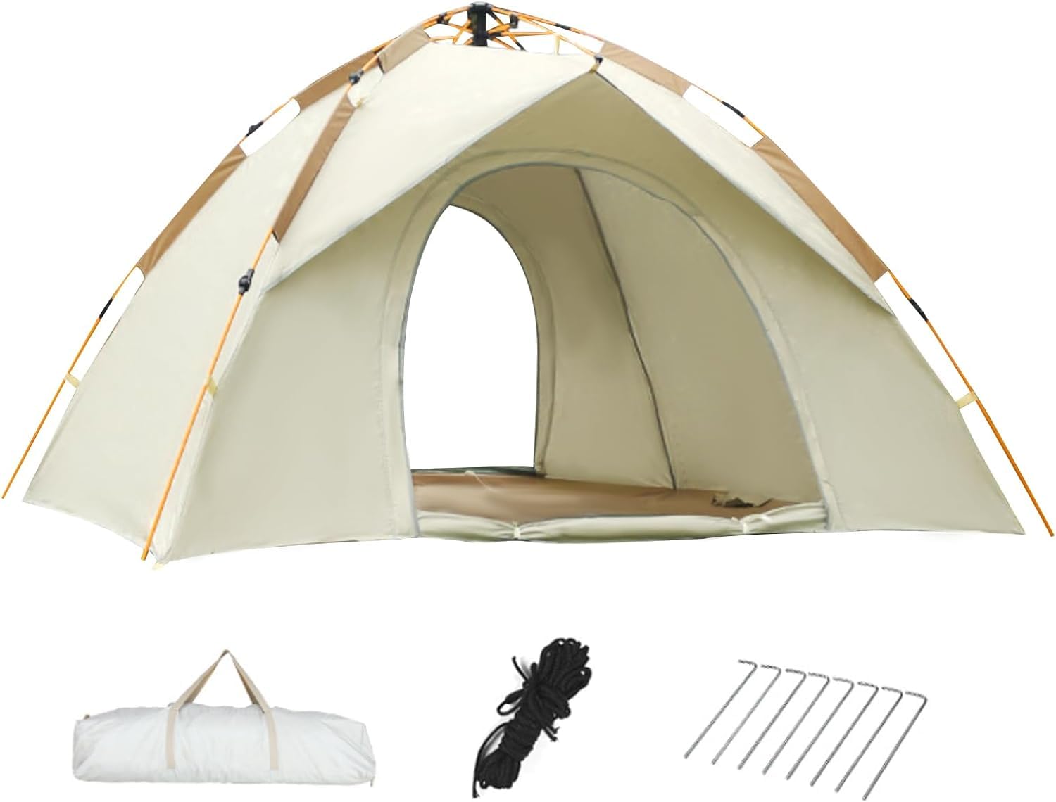 TOMVAES2-4 Persons Instant Tent, Outdoor Self-driving Travel Camping Tent, Portable Rainproof Sunshine-proof Tent for Desert Beach Hiking Camping with Carry Bag