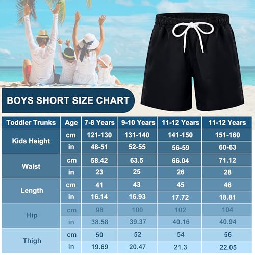 TRAMLE Boys Swimming Shorts Quick Dry Board Trunks Casual Walking Sports Beach Shorts for Kids Toddler 11-12 Years Blue-Green - Image 4