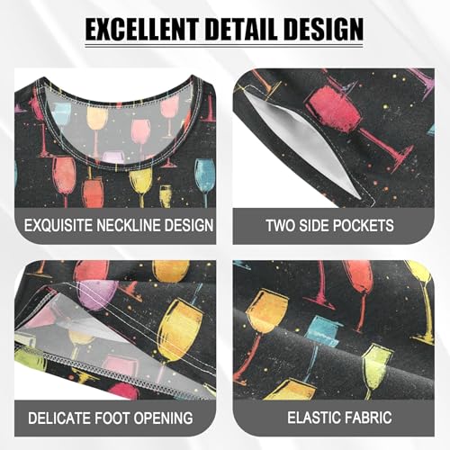 Color Colorful Glass Pajama Set Pajamas Sleepwear Nightwear Loungewear Clothes Set B04045254