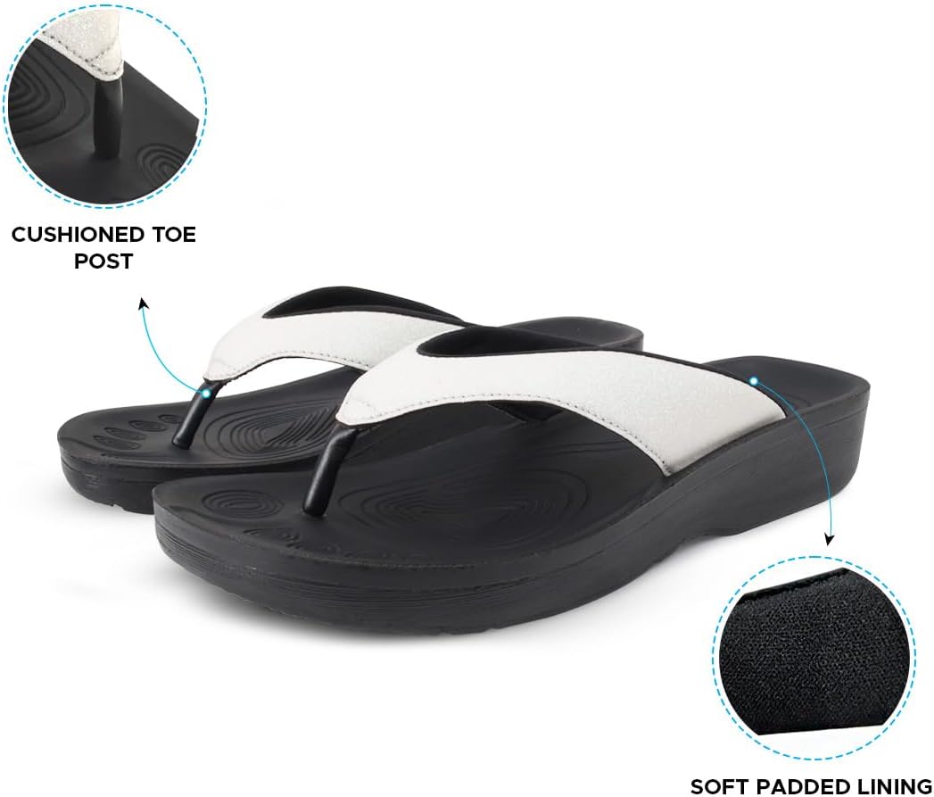 AEROTHOTIC Flip Flops for Women with Arch Support Plantar Fasciitis Orthopedic Cushioned Footbed Comfortable Non-Slip Sole with Padded Straps Dressy Casual Recovery Women Sandals - Image 6