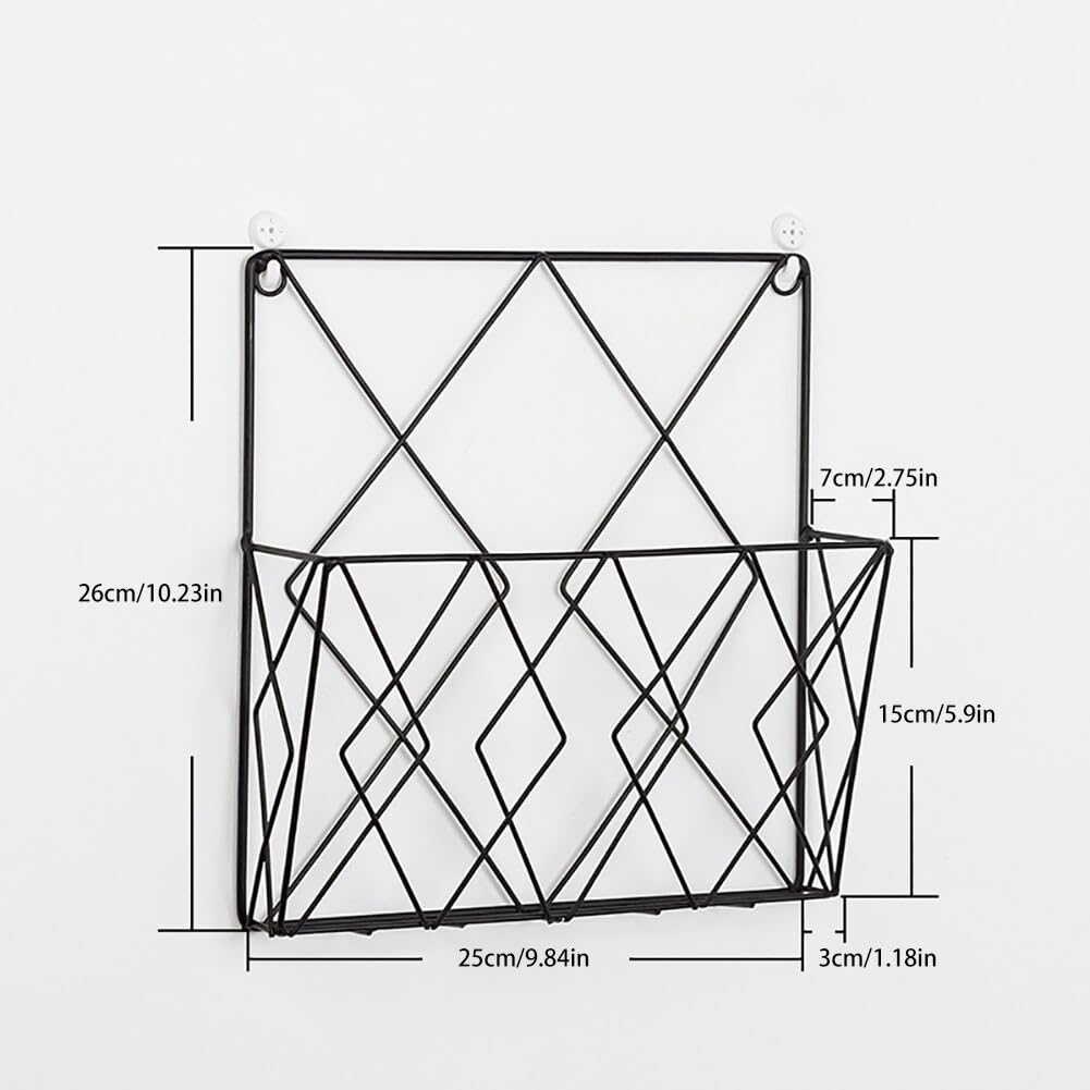 Scroll Rack Newspaper & Catalog Holder for Home Office, Holder & Newspaper Organizer, Wall-Mounted Magazine Storage Display Stand Wall Shelf for Living Room Office and Reading Rooms (Black)