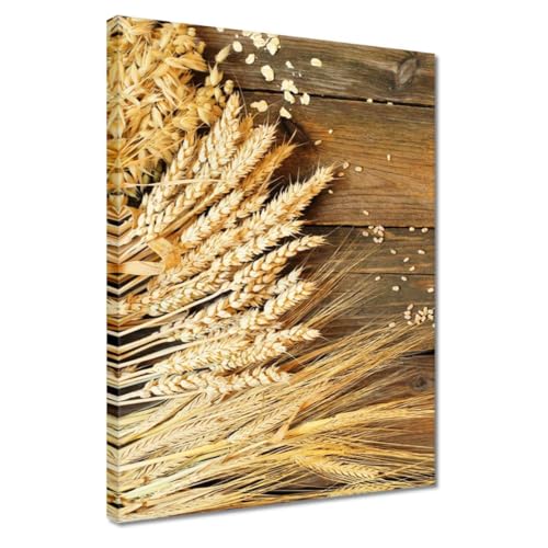  Quadro stampato su tela Wall Art Decor 30x40cm Diversi campi di grano su tavole di legno No. H10730Z_PC1D