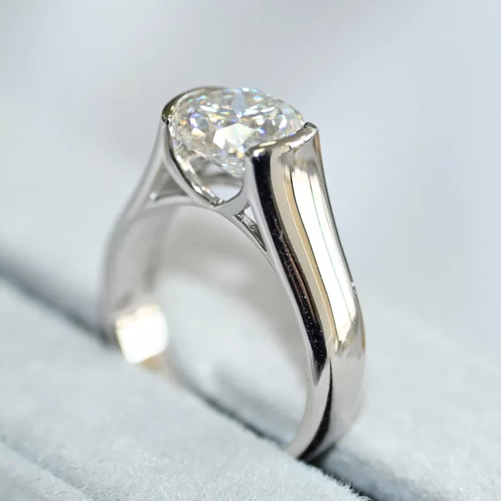 Bague moissanite 2 carats D éclat éternel en argent 925 - 7