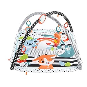 Fisher-Price Glow & Grow Gym Baby Play Mat, Baby Gym Play Mat for Newborn to 3 Year Old with Light Up Musical Otter, Toys and Comfy Baby Mats for Floor Play, Playmats & Floor Gyms Baby Toys, HPF39