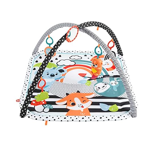 Fisher-Price Tapis Sensoriel Bébé 3-en-1 dès 3 Mois | Tapis D'éveil et de Jeux avec Lumières et Sons pour Enfants | Jouets D'activité et de Développement | Idée Cadeau Naissance Fille et Garçon, HPF39
