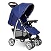 Costzon Baby Stroller, Foldable Infant Pushchair with 5-Point Safety Harness, Multi-Position Reclining Seat, Parent and Child Tray, Large Storage Basket, Suspension Wheels, Blue