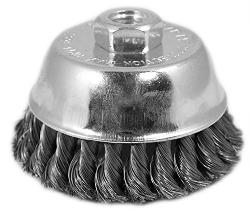 Shark 13989 4-Inch by 5/8-11NC Single Row Knotted Cup Brush with 0.020-Gauge Stainless Steel
