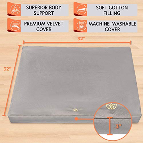 Florensi Meditation Cushion & Zabuton Meditation Mat Bundle- Premium Velvet Meditation Pillow For Women And Men,Washable Cover, Buckwheat Round Floor Pillow & 100% Cotton Square Floor Cushion #TOP5