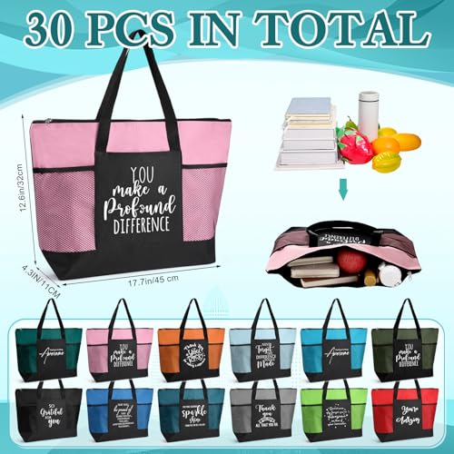 Image of Paterr 10 /20 /30 Pcs Thank You Tote Bags Bulk for Women Appreciation Gift for Employee Teachers Coworker Cna Nurse Staff