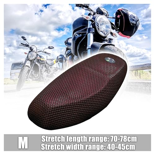 Funda de asiento antideslizante e impermeable con malla 3D para moto 3