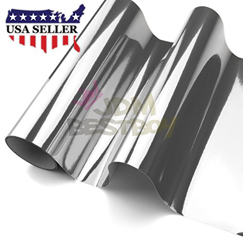 Premium Silver Chrome Car Vinyl Wrap Sticker Decal Film Sheet With Bubble Air Free Release - 4"X8" (10Cm X 20Cm) Sample #TOP1