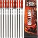 BBQ Barbecue Skewers Stainless Steel Long 23 Inch Set of 8 Piece Heavy Duty Large Wide Grilling Reusable Kabob Sticks with NonSlip Ring Handle Ideal for Shish Kebab Chicken Shrimp and Vegetables
