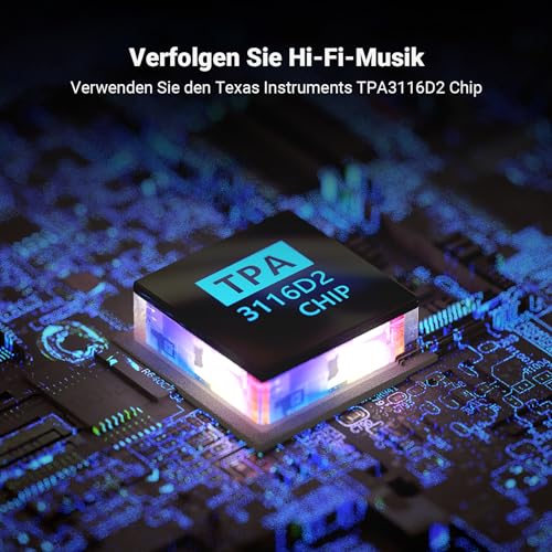 Fosi Audio V1.0G Mini Verstärker, 50Wx2 Class D Verstärker Stereo mit TPA3116 Amp Chip & RCA Eingängen, 2 Kanal Verstärker HiFi Amplifier für Passive Lautsprecher