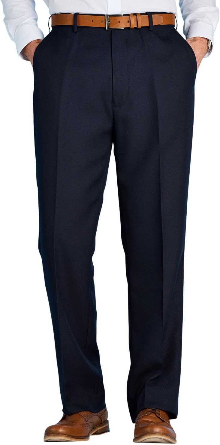 Chums Men's Stretch Waist Formal Smart Work Trousers Elasticated Waist Lovat